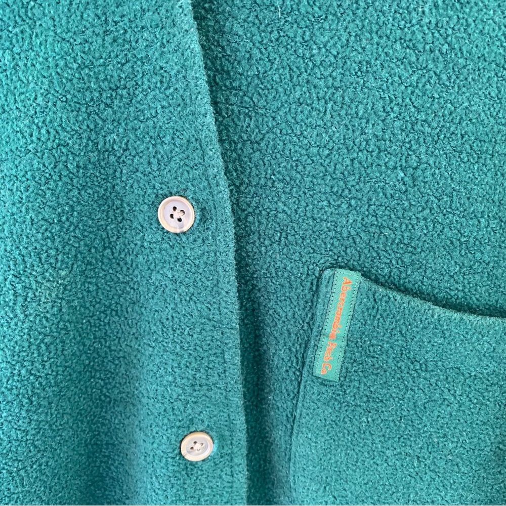 Vintage Abercrombie & Fitch Button Up Fleece Shacket Shirt Jacket 80s 90s Size M - Picture 2 of 9